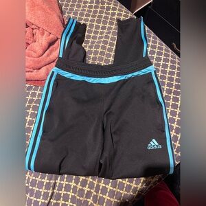 🖤(10 for $10) Adidas Black Joggers with Blue Stripes